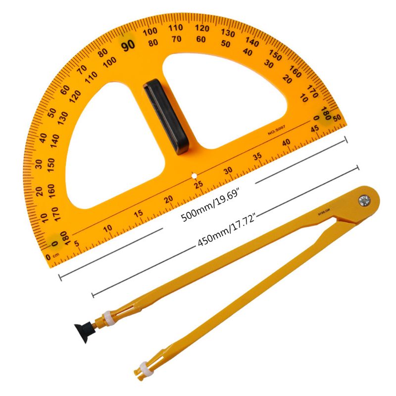 Multifunction Teaching Ruler Set Triangle Compasses Protractor Measurement Ruler N0HC