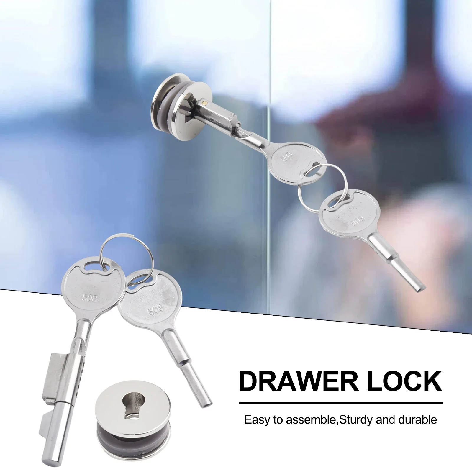 Display Cabinet Sliding Glass Door Lock With Keys Counter Jewelry Cabinet Security Hardware Double Door Showcase Drawer Lock