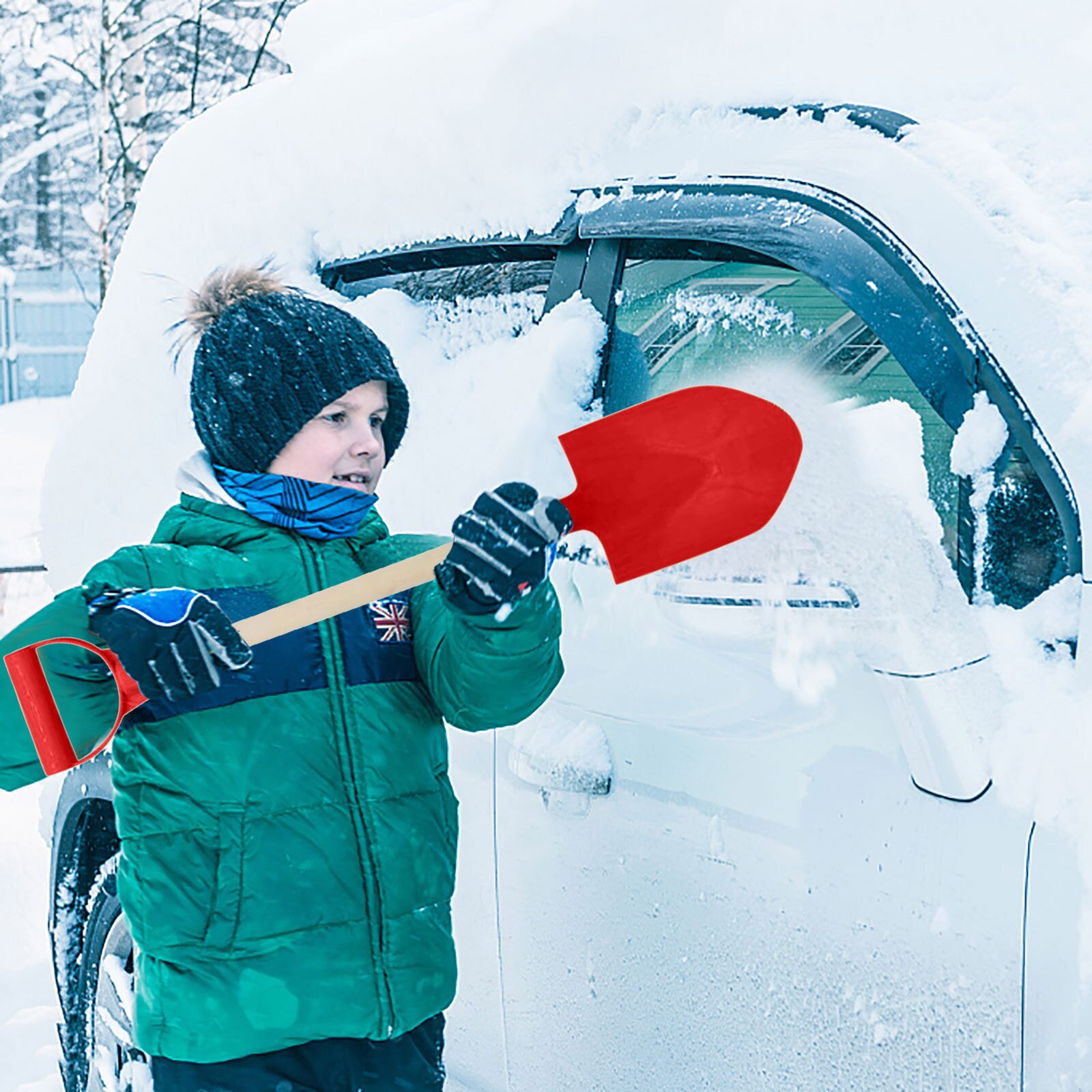 Kinderen Sneeuw Schop Kinderen Strand Schop Met Houten Steel Handvat Huishouden Multifunctionele Licht Gewicht Tool Schop