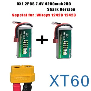 2PCS DXF RC Lipo Batterie 2s 7,4 V 2700mAh 4200mah 20C Max 40C Für Wltoys 12428 feiyue 03 JJRC Q39 upgrade teile