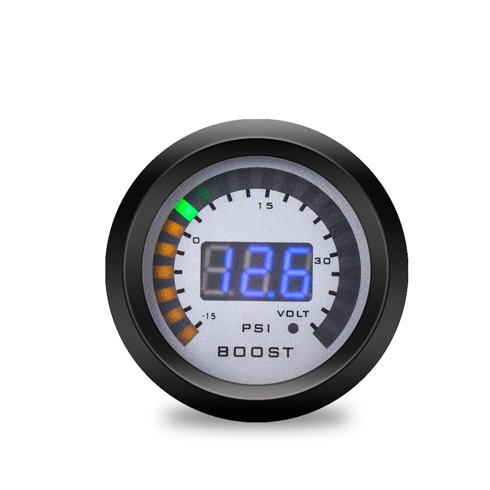 52mm biler digital måler luftbrændstofforholdsmåler psi boost/vand/olie temperatur/tryk/omdrejningstæller/egt måler med led displaymåler: Boost gauge psi