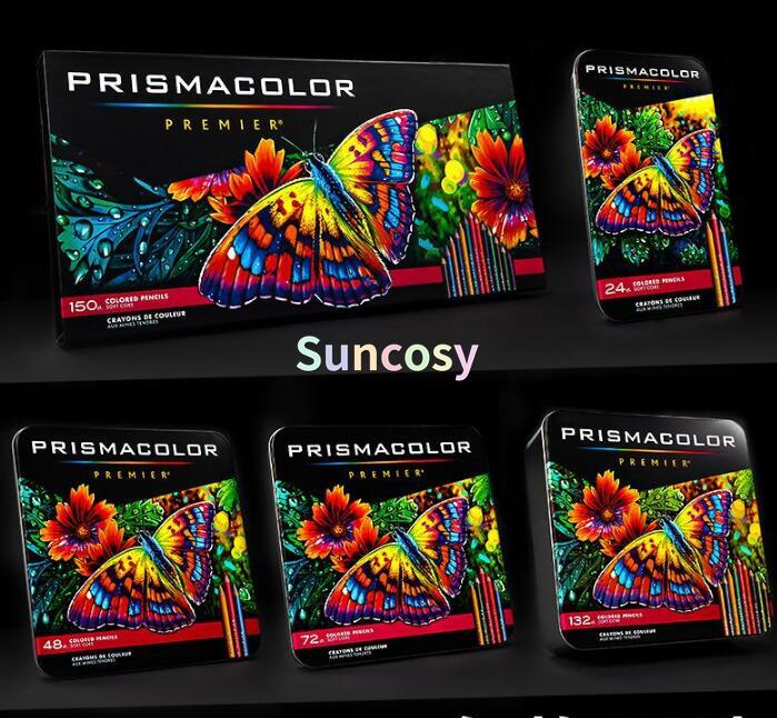 1 Set Prismacolor Premier Soft Core 150 132 72 48 36 Set di matite colorate Prismacolor Tin matite colorate professionali per artisti