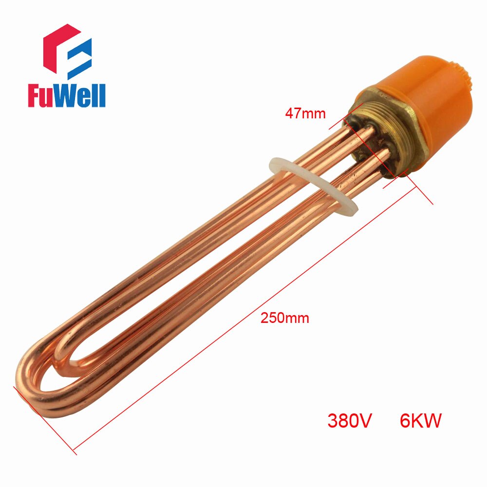 Red Copper 380V 6KW Heating Element U Shaped DN40 Electric Heating Tube Heater for Water Tank