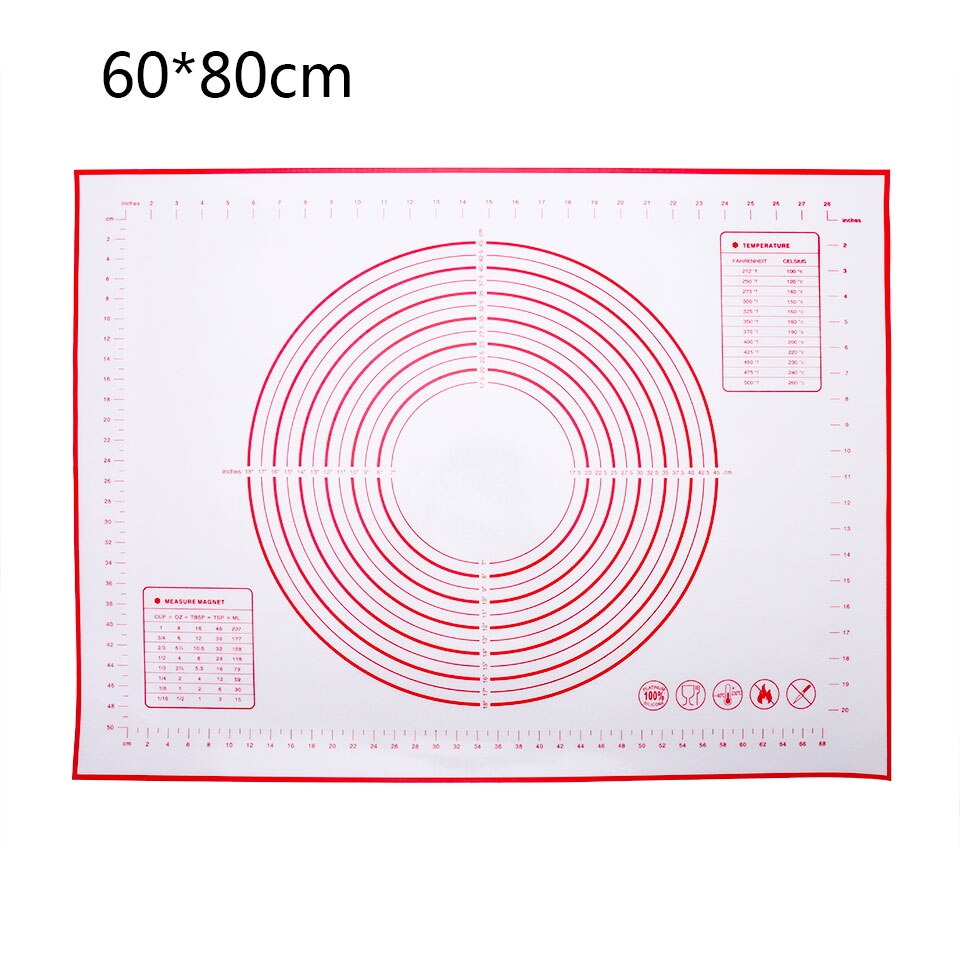 Wiederverwendbare Silikon zurück matt Umweltfreundliche matt Für rollen Teig Pad Große Nicht-Stock Ofen Konditorei Backen Zubehör Werkzeuge Neue: 60X80CM rot