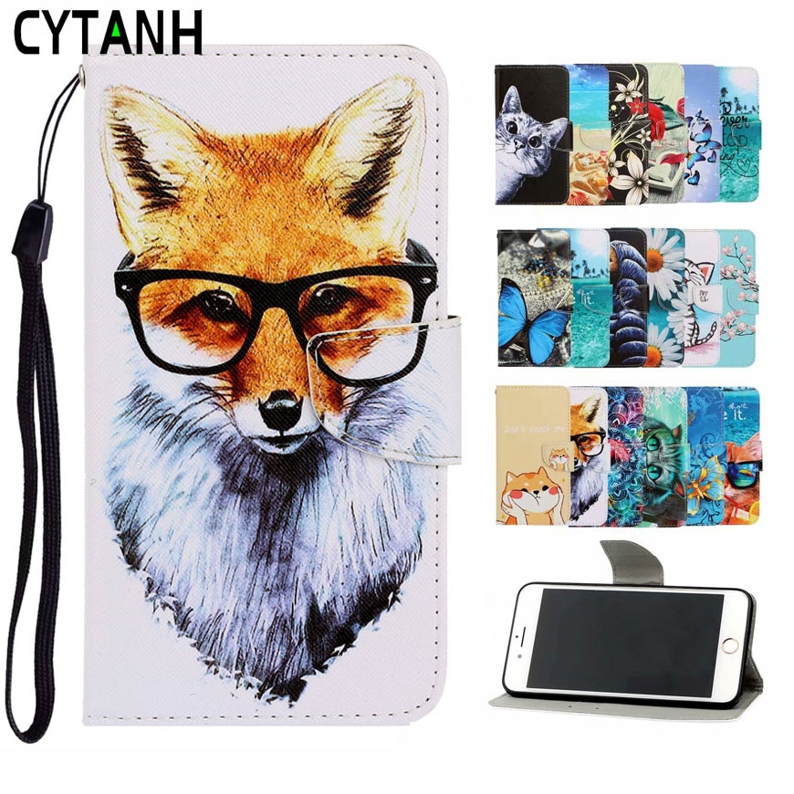 Leren hoesje voor huawei p smart case coque huawei p smart psmart fig -lx1 fig -lx2 fig -lx3 fig -la1 cover flip portemonnee hoesjes
