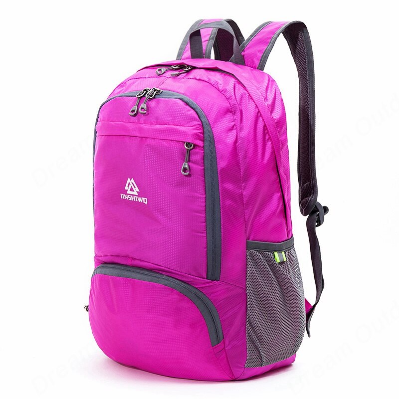 Lightweight Foldable Waterproof Nylon Women Men Skin Pack Backpack 20L Travel Outdoor Sports Camping Hiking Bag Rucksack: Rose B