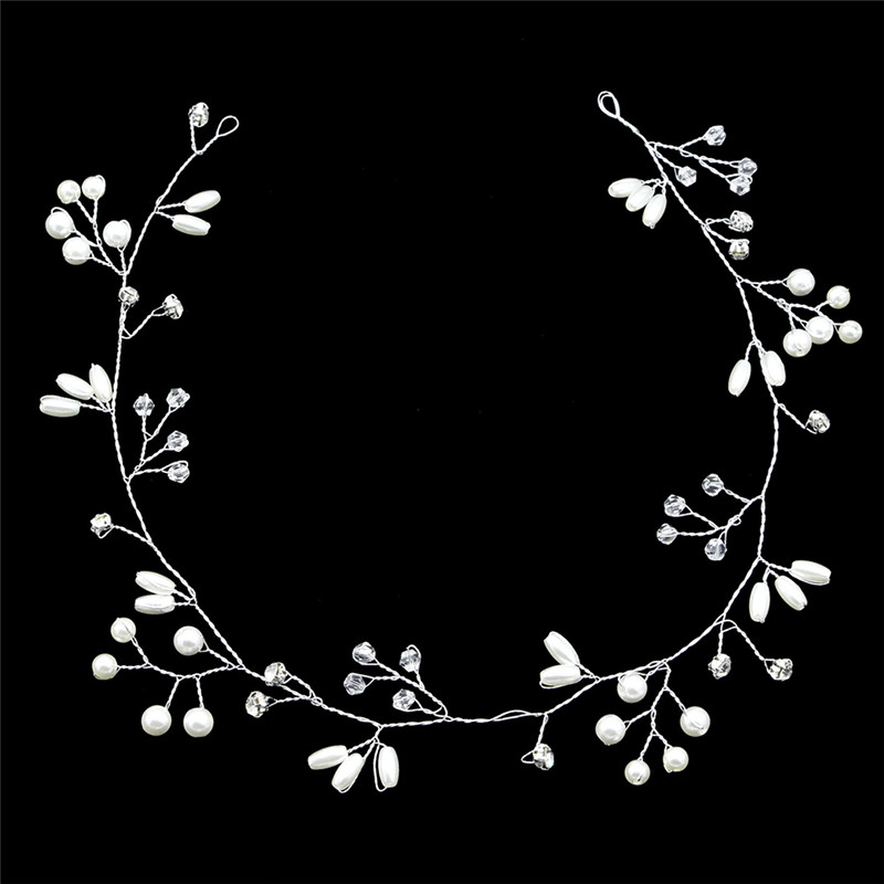 1 Uds. De diademas Vintage con perlas y hojas para novia, tocados para novia, tocado para el pelo de dama de honor