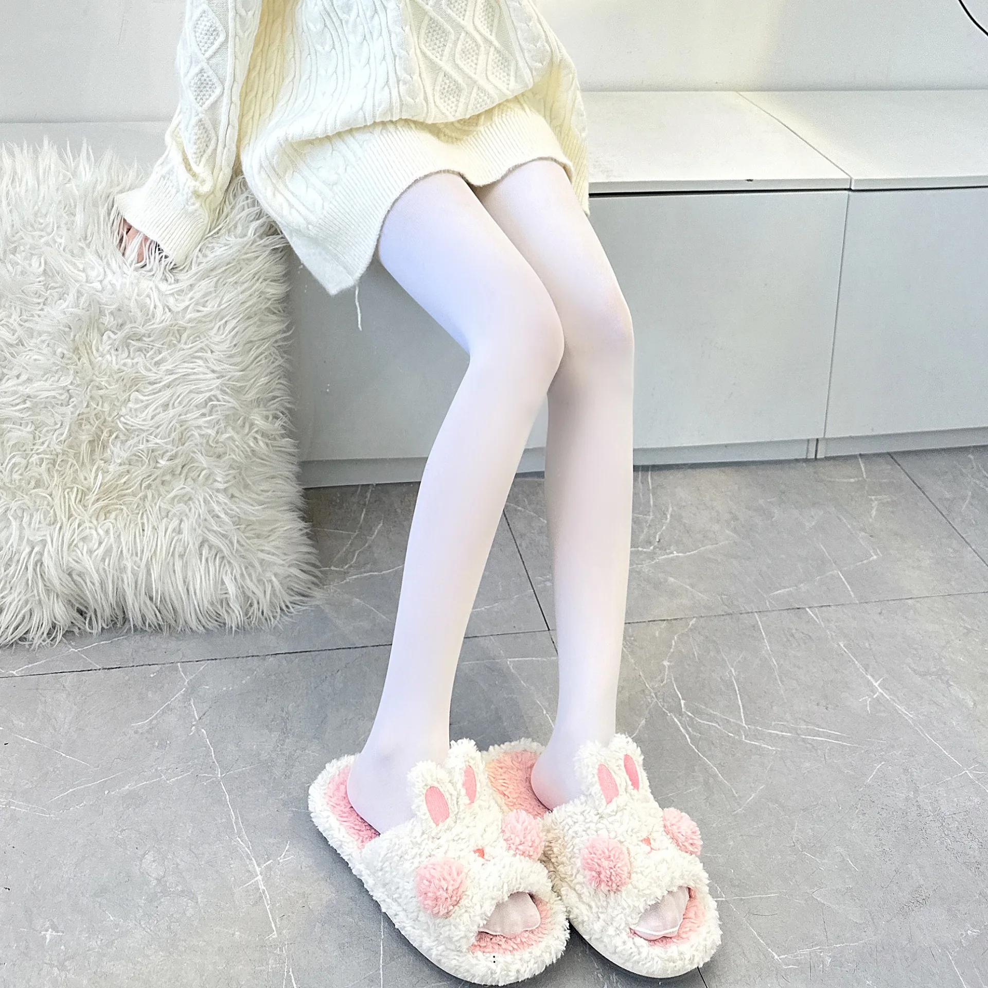 Cisne branco veludo meia-calça feminina outono/inverno engrossado meias pretas leggings de veludo genuíno