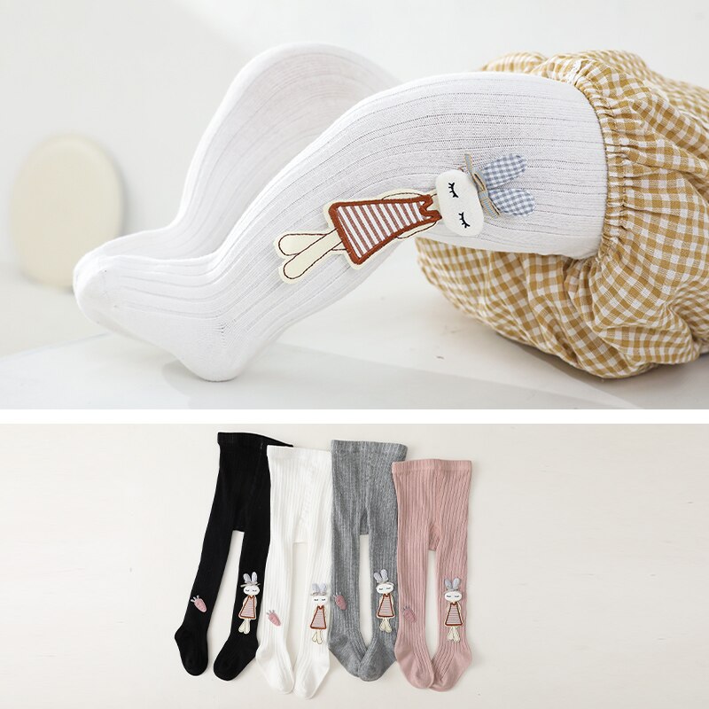Girls Spring and Autumn Cotton High Elasticity Deodorant Korean Rabbit Eating Carrot Pantyhose