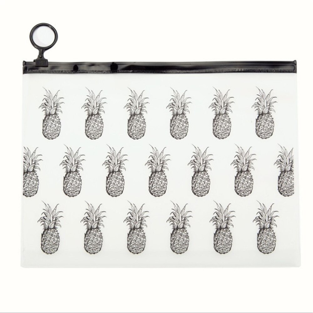 Travel wash bag with transparent waterproof toilet shower bag: Pineapple-M