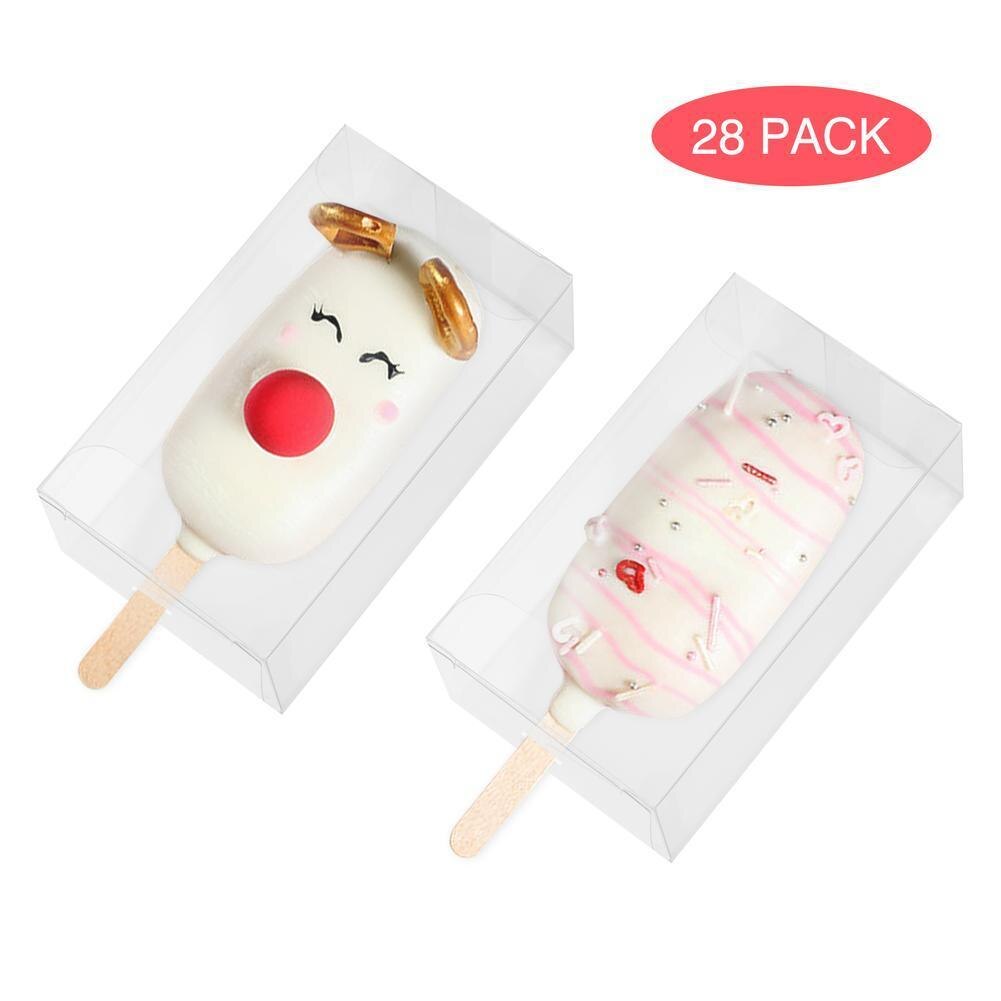 28 Pcs/set PVC Clear Candy Box Birthday Wedding Favor Transparent Chocolate Candy Boxes Sweet Candy Bags Packag Box Home