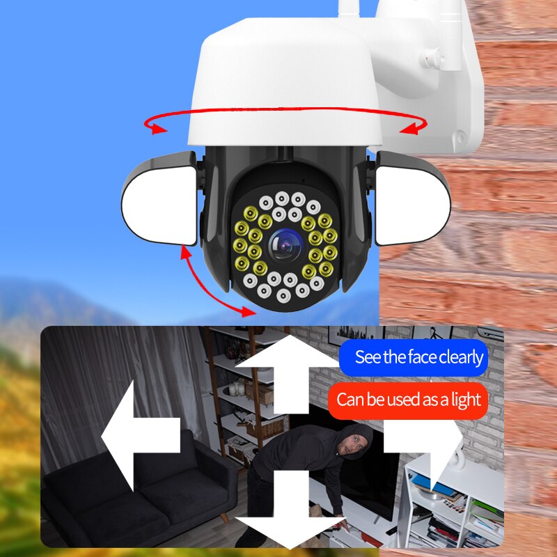 1Pc Wifi Camera Outdoor Ptz Ip Camera 1080P Draadloze Speed Dome Cctv Camera 1080P Ir thuis Outdoor Surveilance