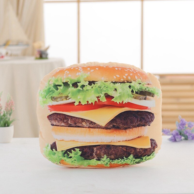 Simulation Pizza Biscuit Hamburger oreiller en peluche doux dessin animé restauration rapide pain Dog peluche poupée canapé chaise coussin drôles: Hamburger(42cm)