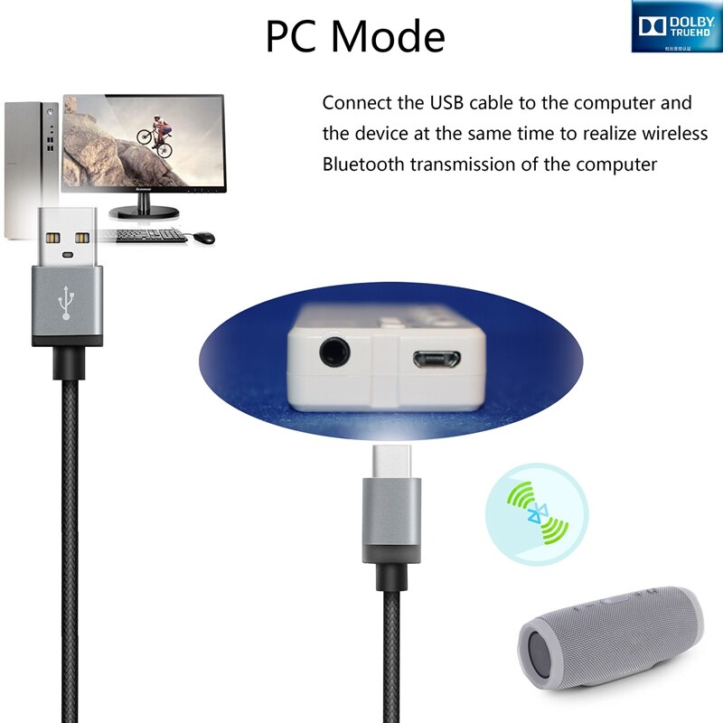 Bluetooth 5.0 o Receiver Transmitter 2 in 1 TX/RX/PC 3.5MM AUX Jack USB Music Stereo Wireless Adapters for Car TV PC