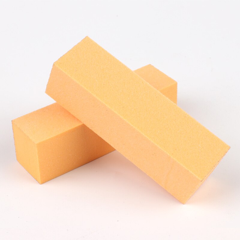 100 stk/parti neglefiler buffer farverig svamp polering blok 4 sidet polering slibning manicure pedicure negle buffere fil værktøj: Orange