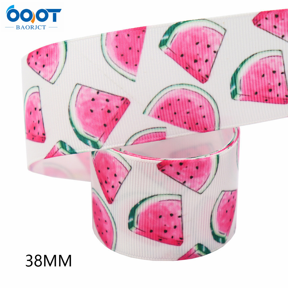 38Mm 10Yards M-21610-789 Fruit Serie Thermische Overdracht Gedrukt Grosgrain Linten, Boog Cap Diy Party Verpakking Materialen: M-21610-795