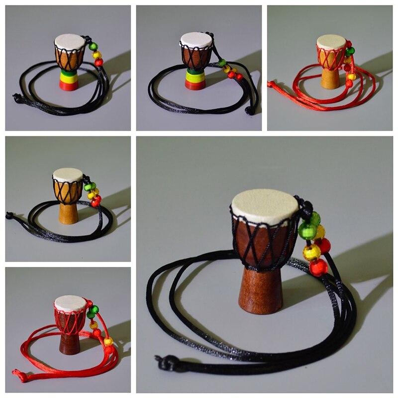1 pc mini Jambe batterista individualità Djembe pendente strumento musicale a percussione collana accessori per batteria a mano africana
