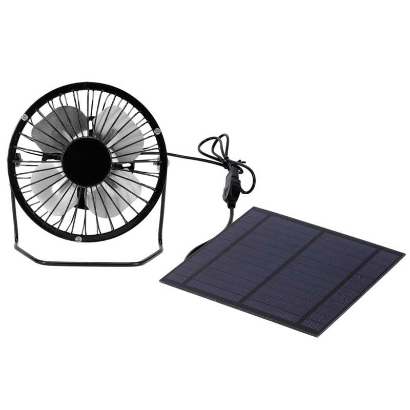 5W Iron Mini Solar Panel With Portable Cooling Fan Photovoltaic Solar Panel Set For Greenhouse
