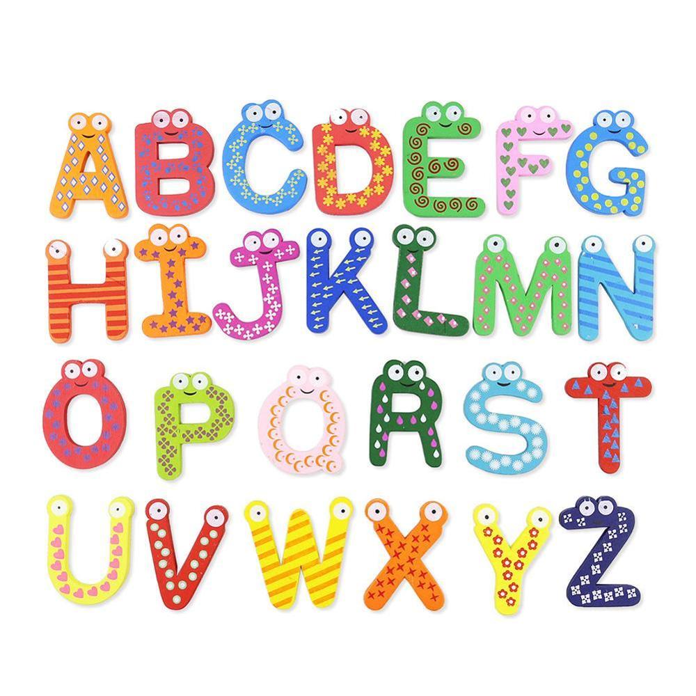 26 Alphabet Letter 10 Numbers Wooden Colorful Cartoon Magnets/Refrigerator Sticker sticker/cute Fridge Supply Magnetic Hous P4N5: Letter