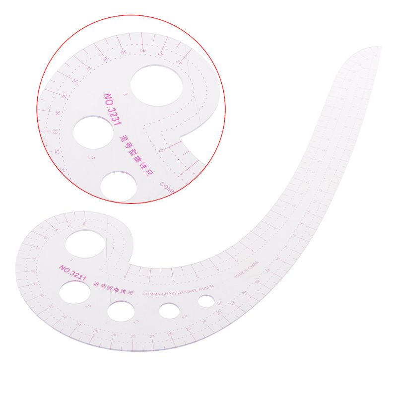 2022 Sewing Ruler Comma Shaped French Curve Plastic Tailor Drawing Craft Tool DIY