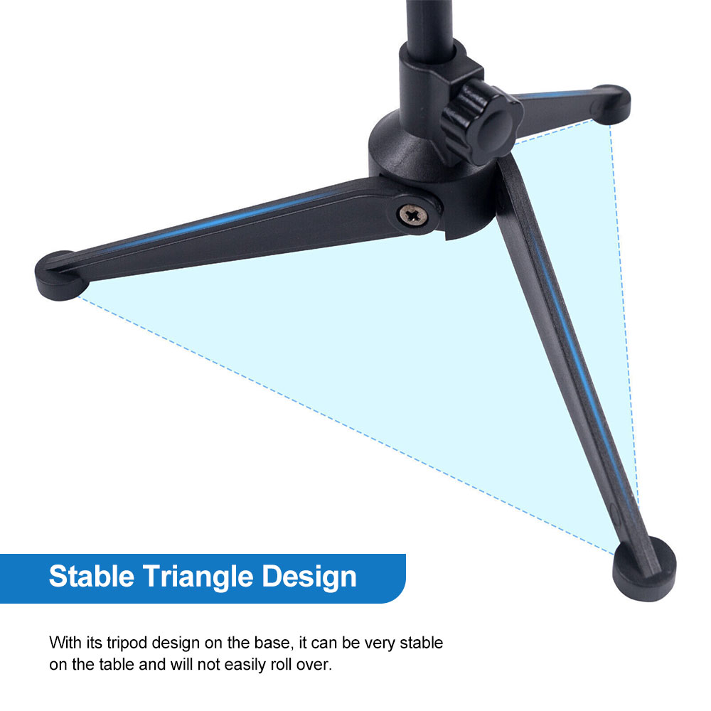 Microfoonstandaard Desktop Statief Mini Draagbare Tafelstandaard Verstelbare Mic Stand Mic Clip Houder Beugel Lichtgewicht Beugel