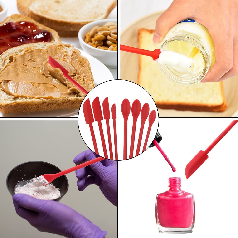 1/3/4Pcs Mini Silicone Spatula For Thin Jar Honey Makeup Butter Cake Spatula Double Head Spoon Spatula Set Kitchen Accessories