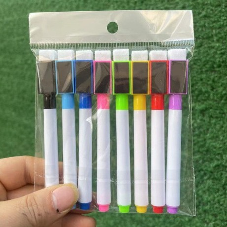 Magnetic Erasable Whiteboard Pen Color Options Blackboard Note Numbering Stationery Office Teaching Supplies for Classroom Use: Pink