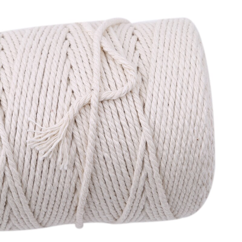 1mm/2mm/3mm Natural Handmade Cotton Cord Thread Macrame Crochet Rope DIY Hanging Tapestry Weaving Yarn Knitting Rope