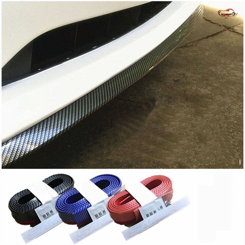 Gratis zending 2.5 M Auto Carbon Voor Lip Rok Protector Auto Krasbestendig Rubber Bumpers Auto Front Lip Bumpers soft Strip