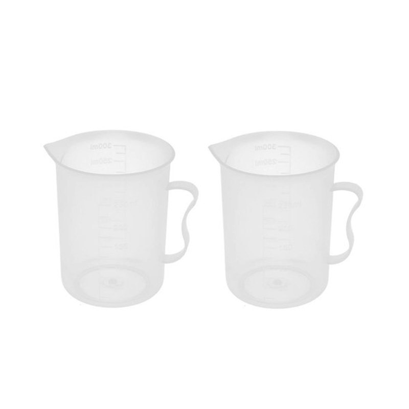 3 pcs student lab plastic water liquid container measuring cup 300mL
