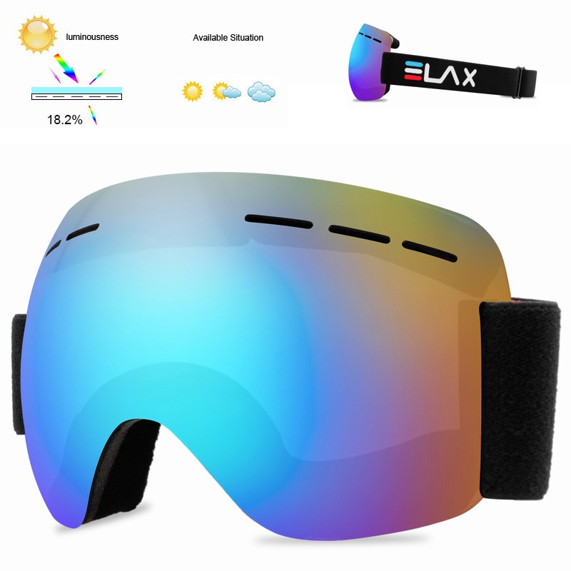 Elax Skibril UV400 Grote Ski Masker Bril Skiën Sneeuw Snowboard Bril Vrouwen Mannen Sneeuwscooter Eyewear