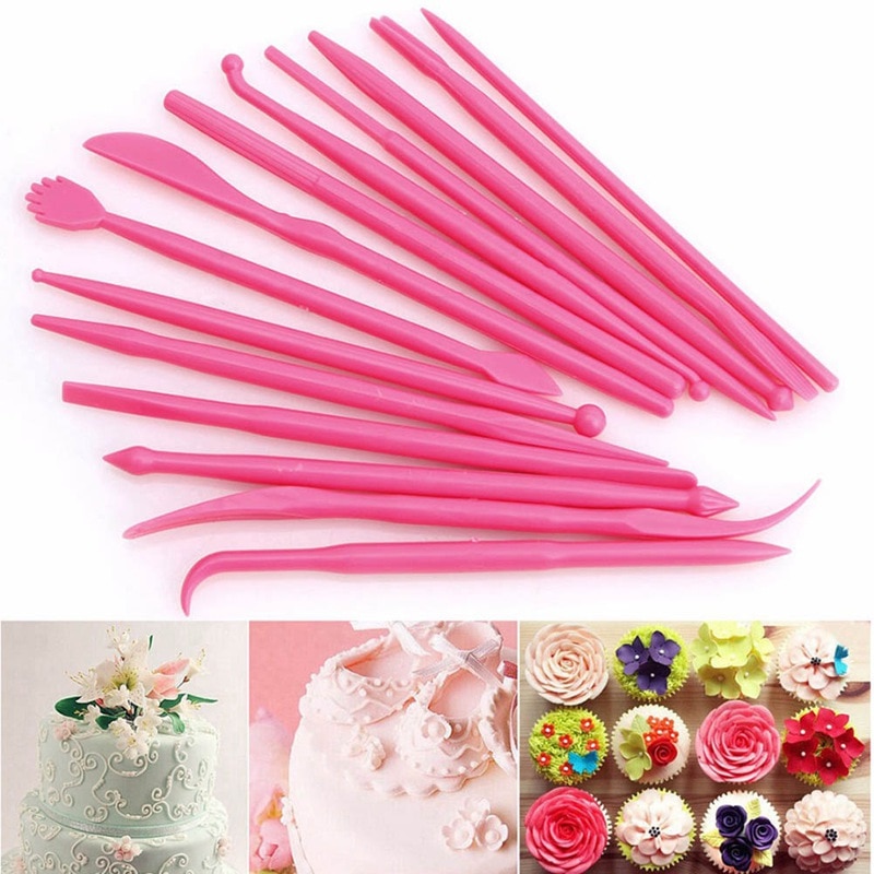 Taart Decoreren Gereedschappen Bakken Accessoires 14Pcs Multifunctionele Icing Pastry Borstels Fondant Cake Schilderen Borstel Nail Art Borstel Pen