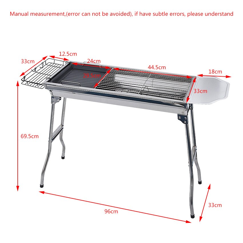 Neue Holzkohle grillen Tragbare und faltbare Grill für braten fleisch und shish Kebab, starke edelstahl Material Grill 5 oder mehr