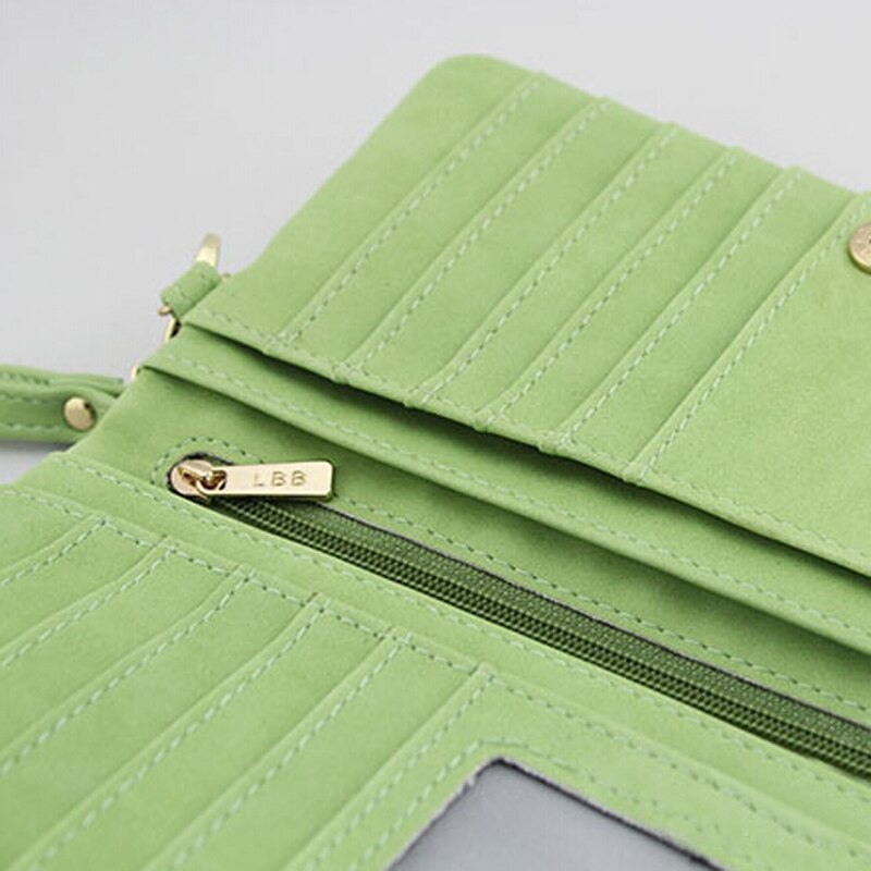 Vrouwen Portefeuilles Multifunctionele PU Lederen Clutch Dame Portemonnee Telefoon tas groen