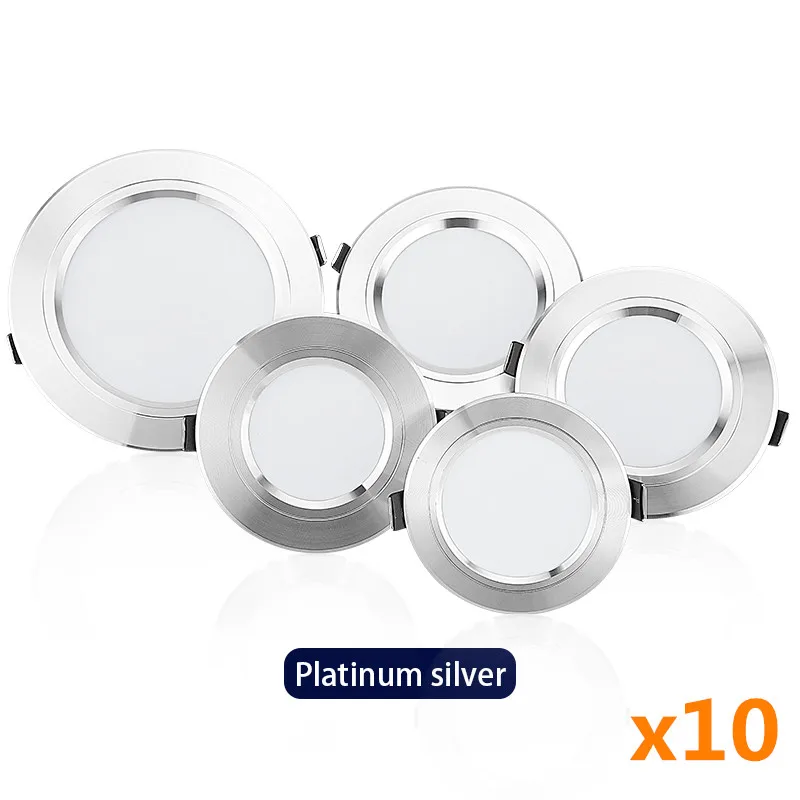 10 kpl/erä led-alasvalot 5w 9w 12w 15w 18w ac 220v 230v 240v led-kattoalasvalot lamput led-kattovalaisin kodin sisävalaistus: Vihreä / 18 w / Beige