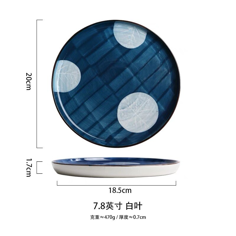 Vintage hand paint ceramic 8 inch dessert salad plate snack plate cake plate decoration tableware dinner set: B