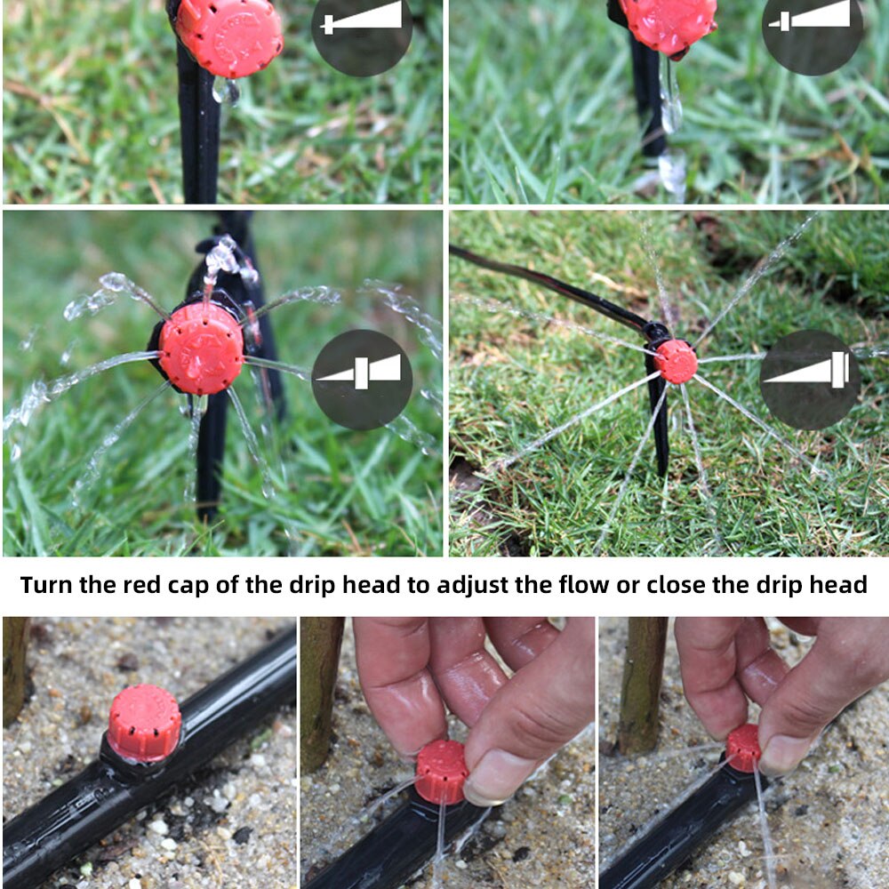 50M Smart Garden Watering System 4/7mm Hose Adjustable Dropper Kit Plant Self Automatic Watering Timer Micro Drip Irrigation Set