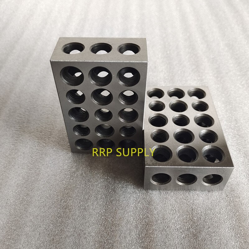 23 holes Precision 25-50-75mm Blocks, 1pair(2pcs), parallel clamping block set, steel block, 5pcs M10 threaded holes.