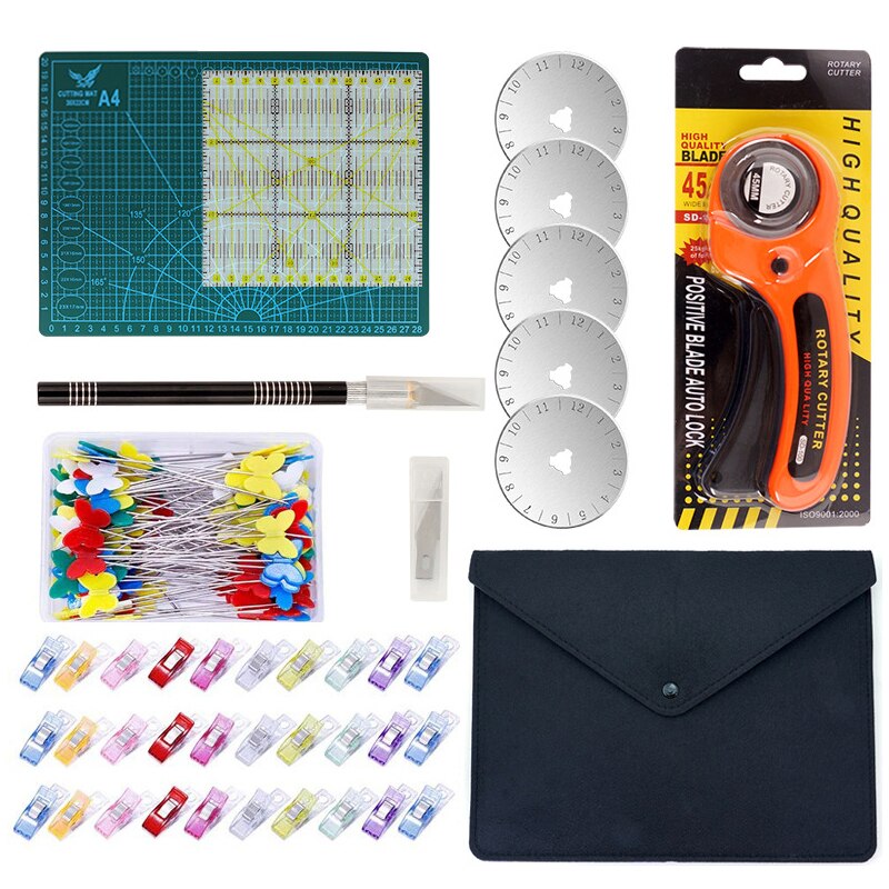 Rotary Cutter Set Blades Patchwork Ruler Cutting Mat Fabric Leather Craft Cloth Quilting DIY Leathercraft Sewing Tools: B
