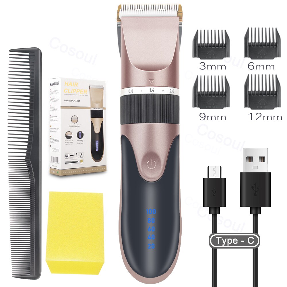 Professionele Tondeuse Elektrische Kapper Haar Trimmers Voor Mannen Volwassenen Kinderen Draadloze Oplaadbare Haarsnijder Machine Haar Trim