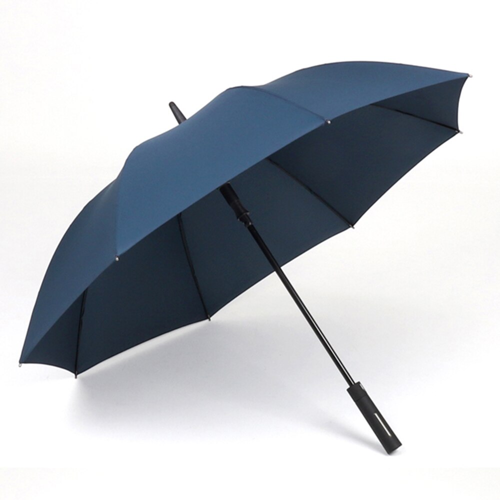 Parachase 114cm store paraply mænd vindtæt stærk golf lang håndtag paraplyer automatisk forretningsstil 8 ribben glasfiberparaguas: Blå