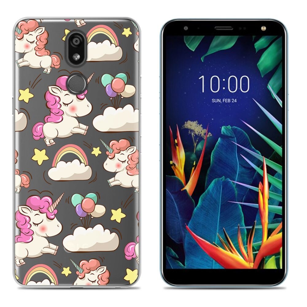 Funda de suave para teléfono LG K40/K12 Plus 5,7 pulgadas TPU colorida pintada cubierta trasera de silicona: 4