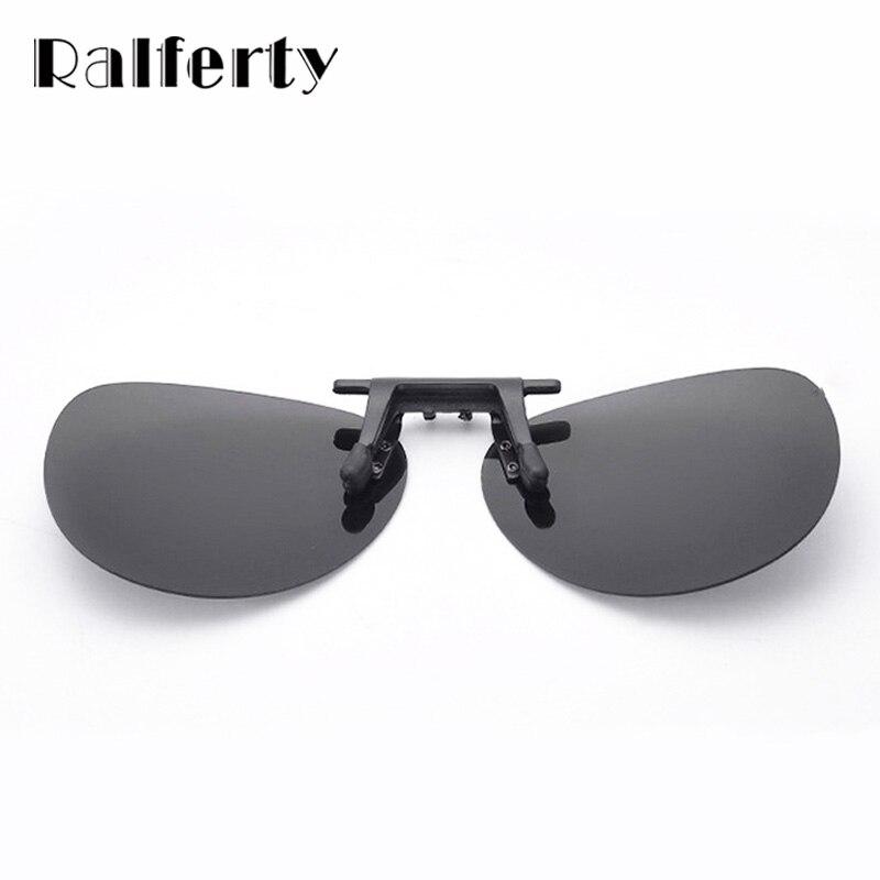 Ralferty spejl pilot polariserede solbriller mænd nattesyn linse polaroid solbriller flip up klips på solbriller udendørs briller
