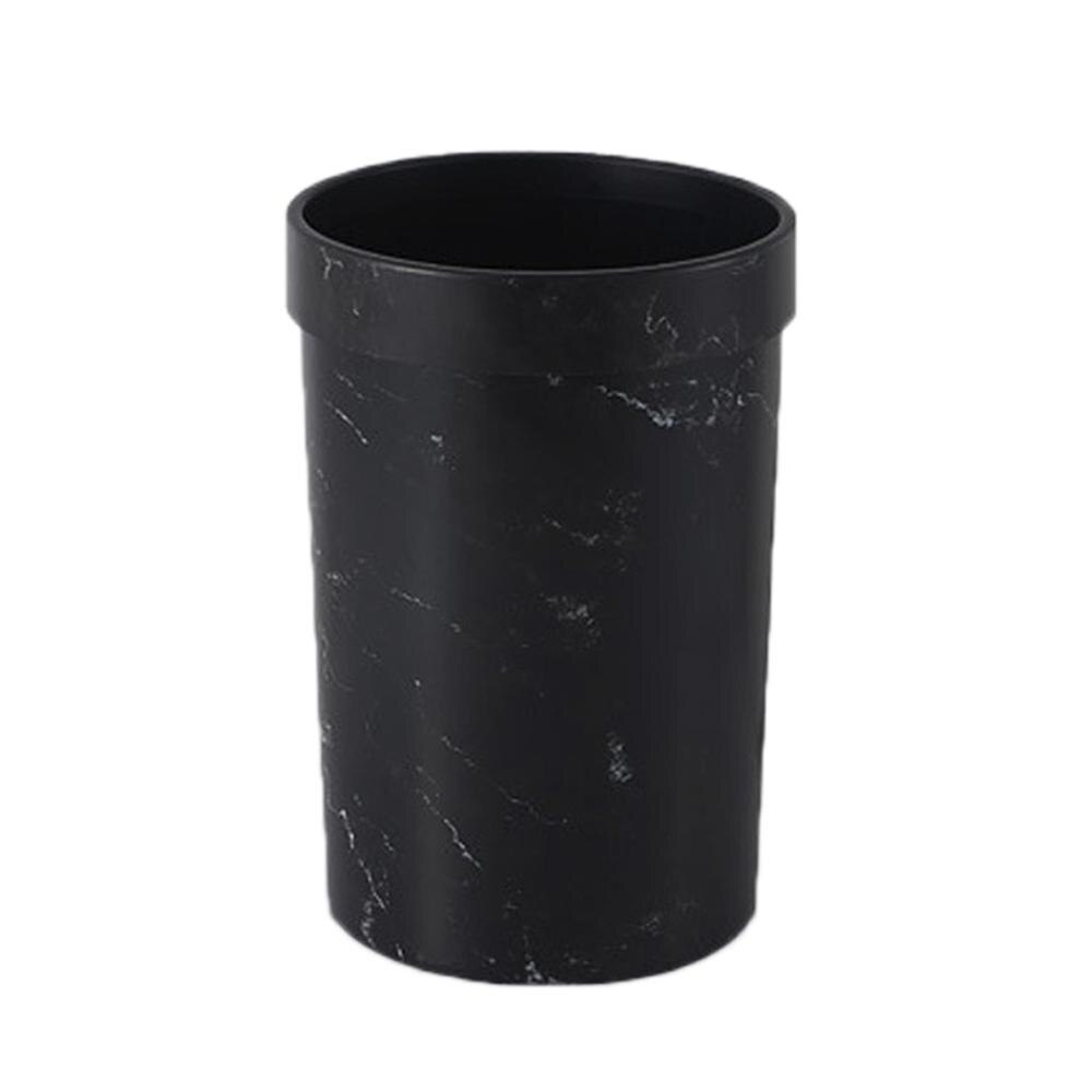 Plastic Prullenbak Marmer Patroon Kantoor Badkamer Keuken Prullenbak Woonkamer Slaapkamer Afvalbak Zonder Deksel Europese Stijl marmer mandjes: Black / 7L