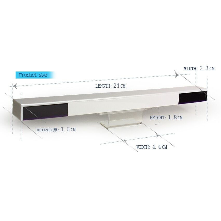 Spiel zubehör mit kabellos Sensor Bar Fernbedienung Infrarotstrahl für Nintendo Wii/Wii U Konsole (schwarz oder weiß für wahl)