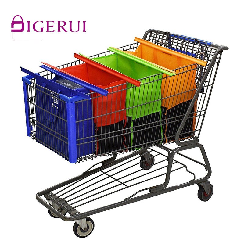 DIGERUI 4PCS/Set Shopping Cart Trolley Bags Foldable Reusable Grocery Shopping Bag Eco Supermarket Bag Bolsas