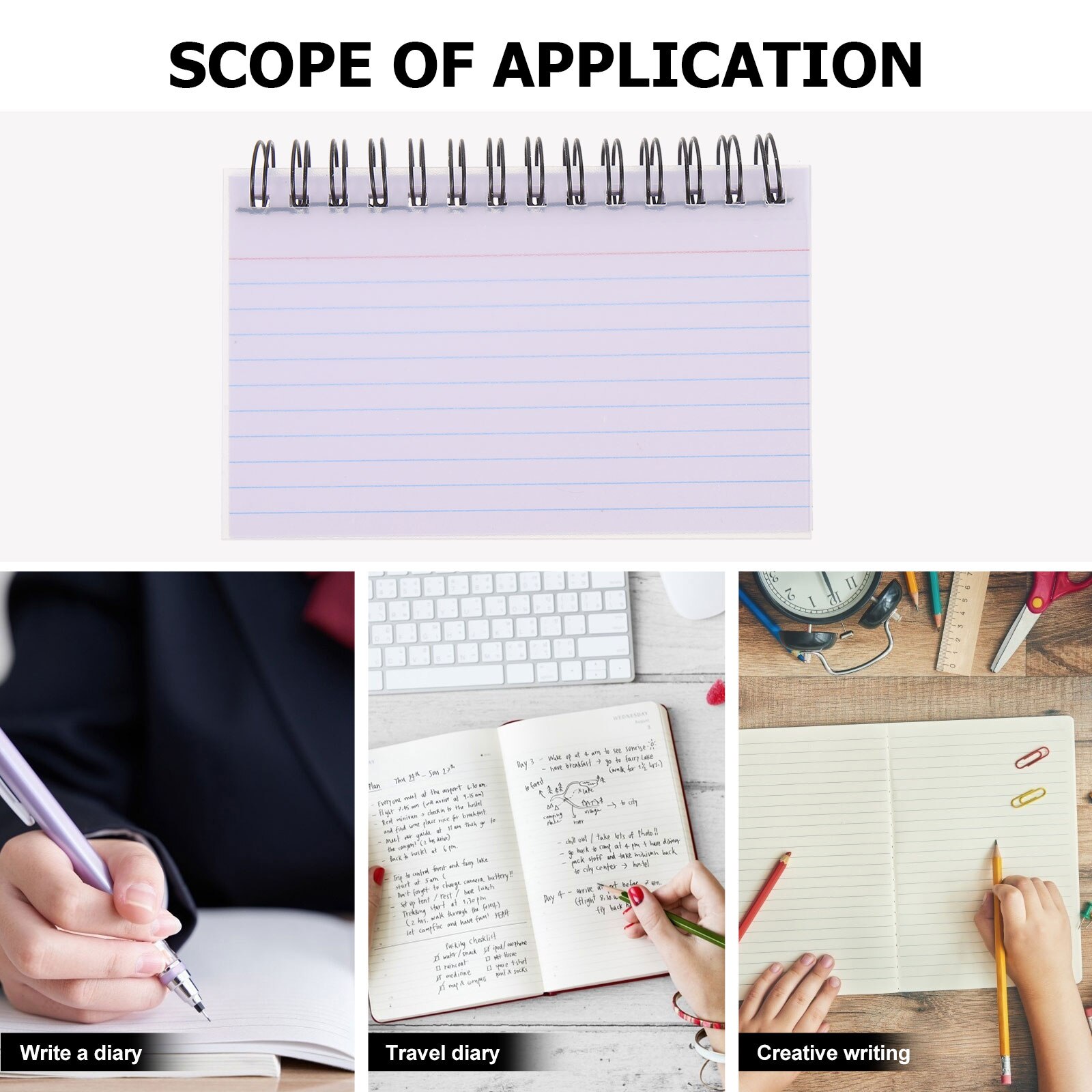 2Pcs Household Note Pads Portable Writing Pads Thickened Coil Notepads Office Supply