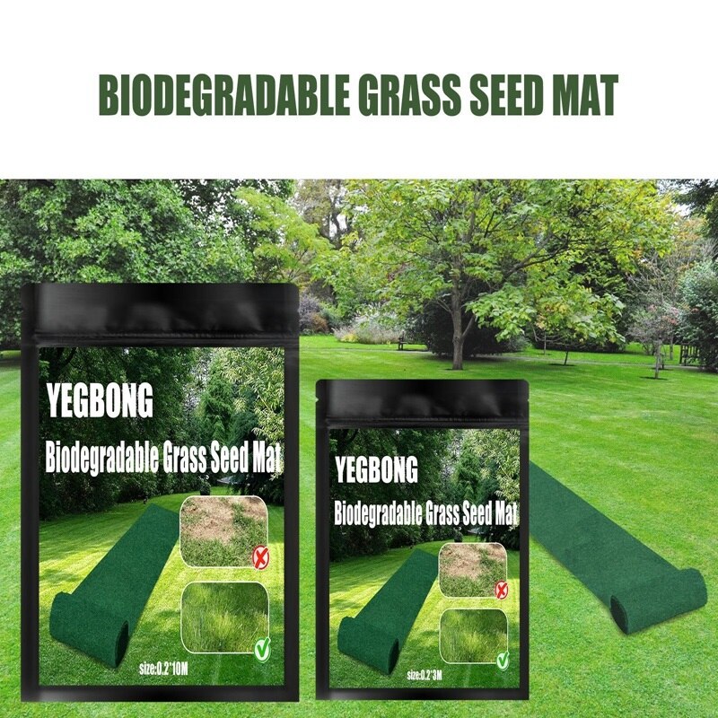Biodegradable Grass Seed Mat NonWoven Artifical Grass Mat Ecological