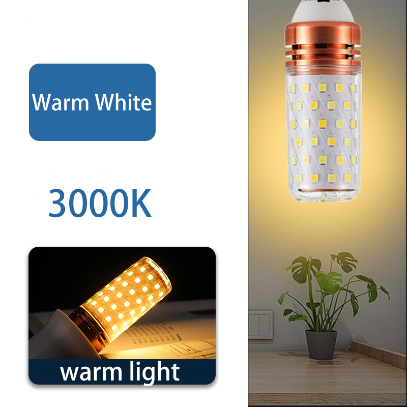 Superheldere Led Lamp Spaarlamp E14 Kleine Schroef E27 Maïslamp Huishoudelijke Verlichting Drie Kleuren Dimmen Volledig Spectrum 220V: YELLOW / changeable / 28W