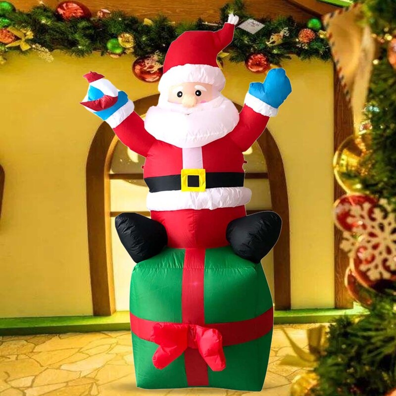1.8m LED Air Inflatable Santa Claus Figure Blower Outdoor Christmas Decoration DXAD